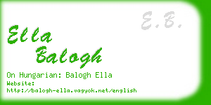 ella balogh business card